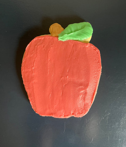 Apple cutout cookies with buttercream icing. (4"X3.25")