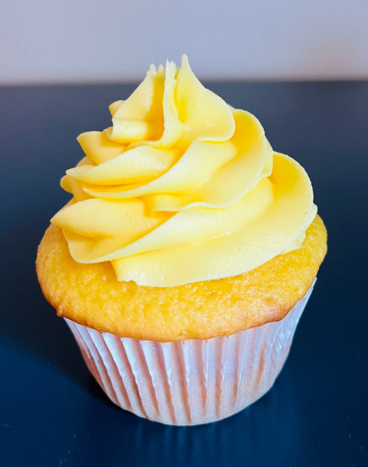 Lemon - A fluffy lemon cake with lemon buttercream icing.  Speciality option - filled with lemon pudding.