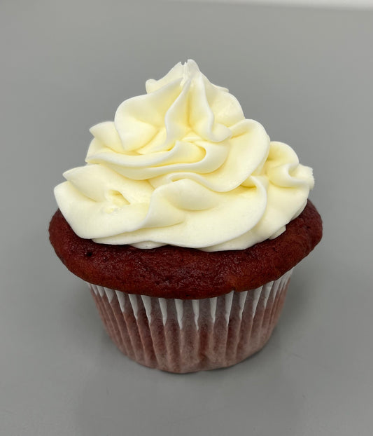 Red Velvet - A mild, moist cocoa flavored cake with cream cheese icing. Speciality option - filled with cream cheese.